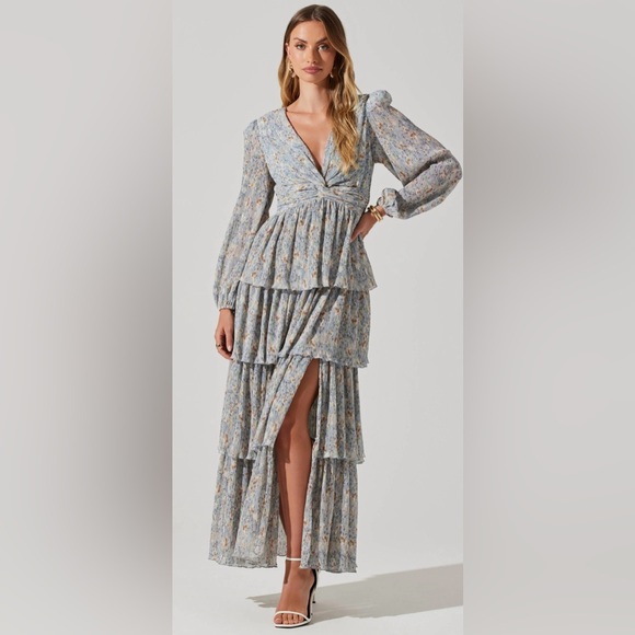 ASTR THE LABEL - SIBYLLA FLORAL PLISSE DRESS - Picture 1 of 4